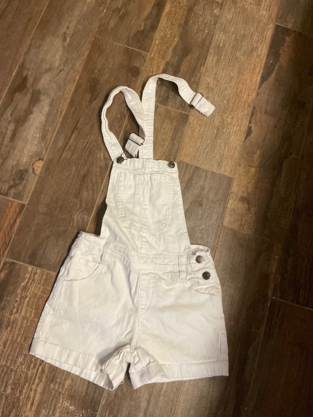 White overall shorts